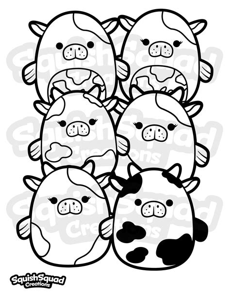 Squishmallow Sea Cows Coloring Page, Printable Squishmallows Coloring Page, Squishmallow ...