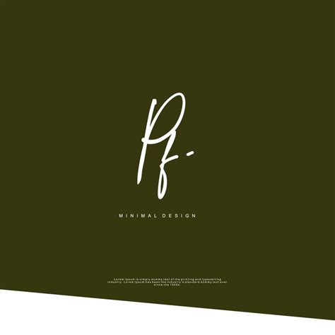 Pf Initial Handwriting Or Handwritten Logo For Identity Logo With