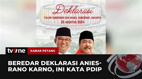 Pilkada Jakarta Pdip Pasangkan Anies Dengan Rano Karno Kabar Petang