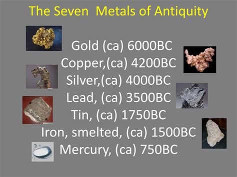 Historic Metals The Seven Metals Of Antiquity