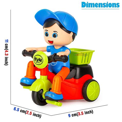 Friction Powered Mini Cartoon Tricycle Scooter Toy With Swing Function