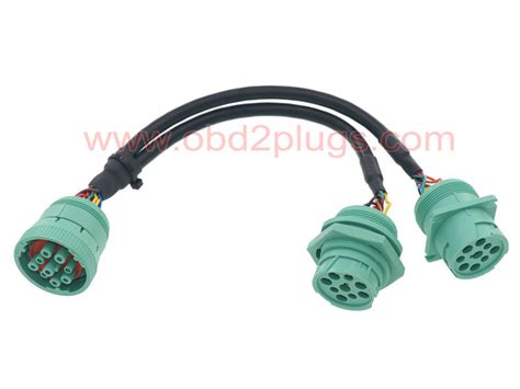 J1939 9Pin Type 2 Splitter Cable With Jamnut OBD2 Cable ELD Cable