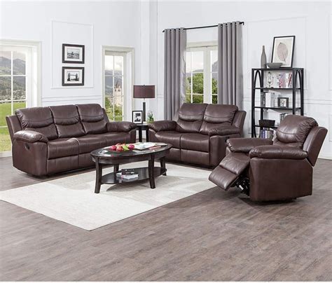 Aycp Bonded Leather Recliner Sofa Set 3 Pcs Motion Sofa Loveseat Recliner Sofa Recliner Couch