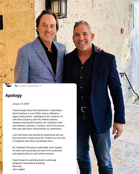 Grant Cardone | Apology Letter from John Legere January 11, 2025 I have