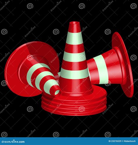 Cones Vermelhos Do Tr Fego Ilustra O Do Vetor Ilustra O De Fundo