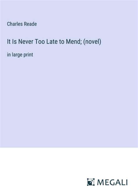 It Is Never Too Late To Mend Novel Charles Reade Buch Jpc