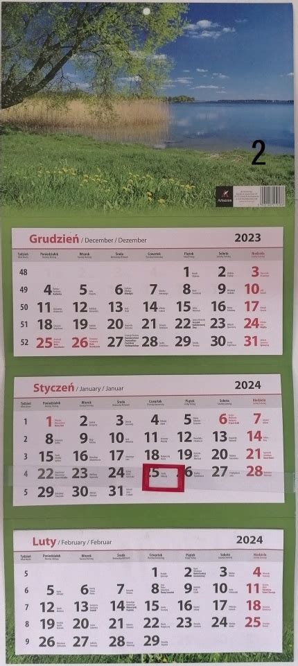 Kalendarz trójdzielny ścienny 2024 rok 9 99 zł Allegro pl Raty 0