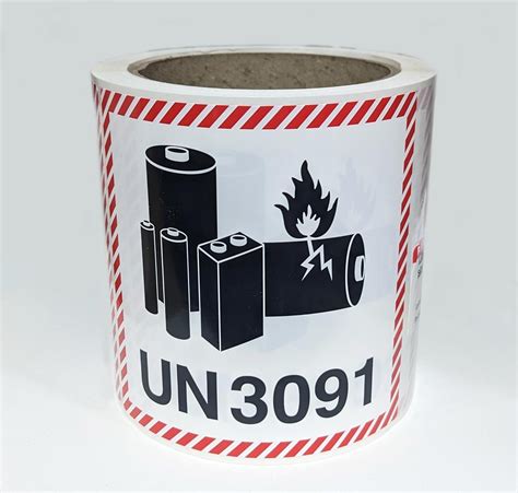 Lithium Battery Label Un 3091 Lithium Batteries Labels Un3091 Roll Of 250 Self Adhesive