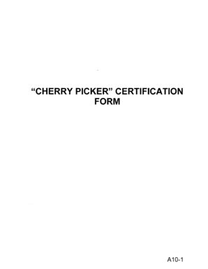 Fillable Online Cherry Picker Certification Form Palos Verdes On