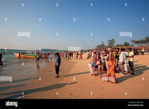 India North Goa Calangute Beach Stock Photo Alamy