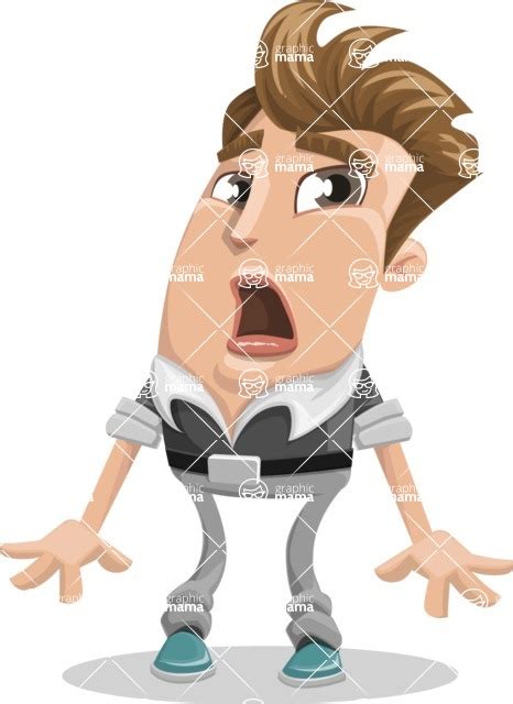 Funny Man Cartoon Vector Character 112 Illustrations Stunned Graphicmama