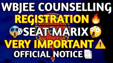 Wbjee Counselling Registration Seat Matrix Official Notice Wbjee