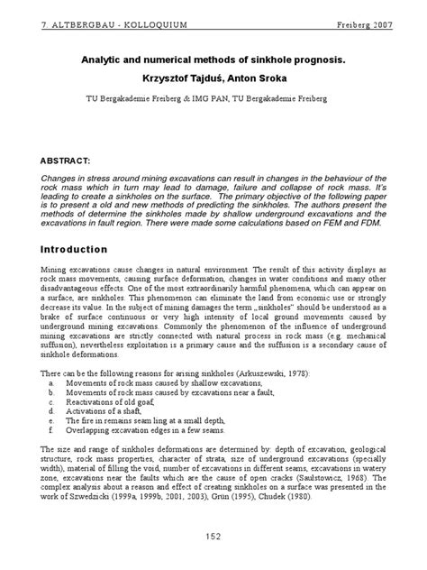 PDF Analytic Methods Of Sinkhole Prognosis Pdf DOKUMEN TIPS