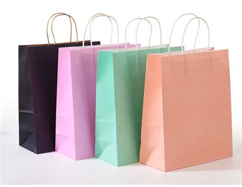 Recyclable Kraft Brown Paper Bag With Rope Handle Your Logo Flat Handle