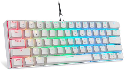 Teclado Mec Nico Motospeed Ck Essential Branco Switch Azul Rgb