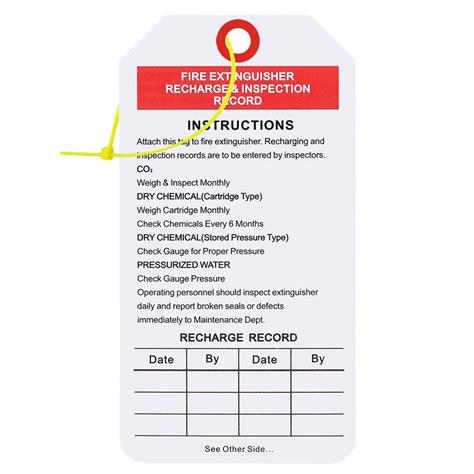 Printable Fire Extinguisher Inspection Tags