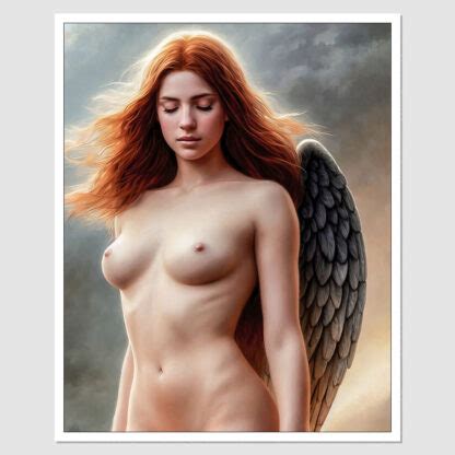 SD 00962 A Painting Of A Naked Nude Woman With Angel Wings Inspired By