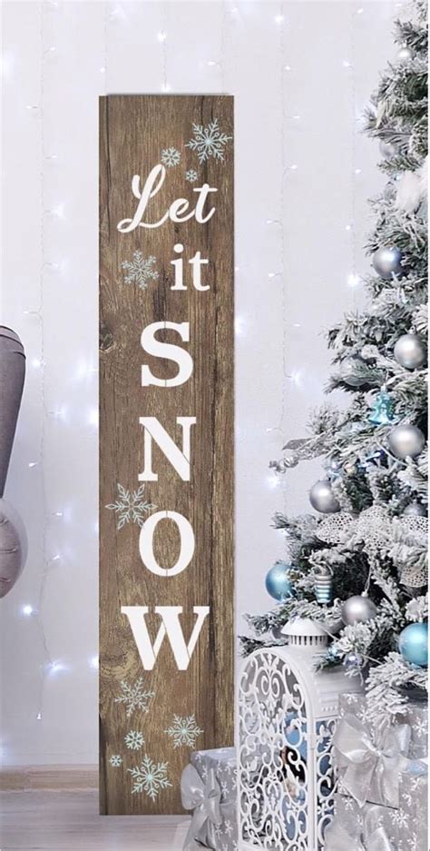 Let It Snow Porch Leaner Christmas Signs Wood Christmas Wood Crafts