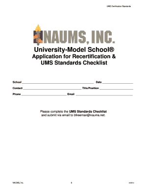 Fillable Online Recertification Form NAUMS National Association Of