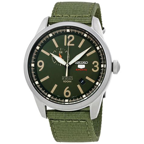 Seiko Series 5 Automatic Green Dial Men S Watch Ssa299 Seiko 5 Seiko Watches Jomashop