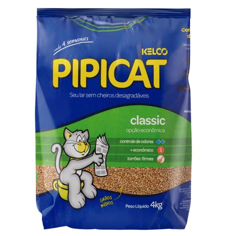 Areia Sanitária para Gatos PIPICAT Classic 4kg Pão de Açúcar