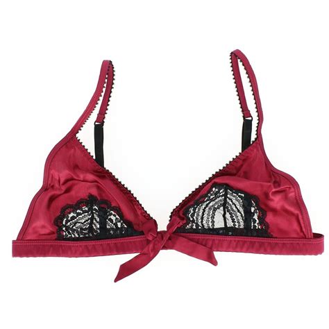 Soutien gorge triangle Soie Chérie rouge par Maison Close