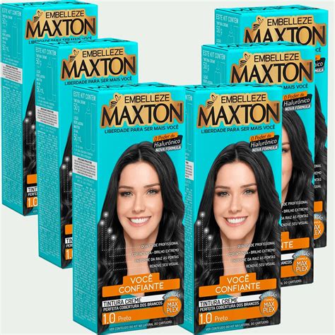 Tinta De Cabelo Maxton - Tinta Maxton cor preto 1.0 prefeita para pigmentação de babar e cabelo ...