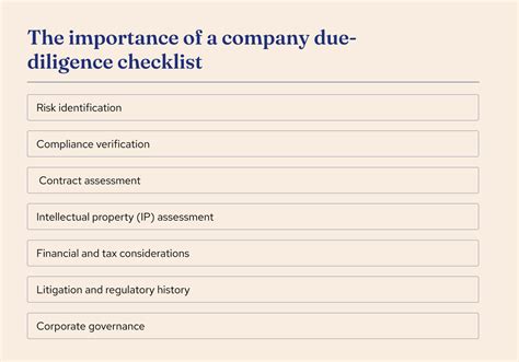 Company Due Diligence Checklist