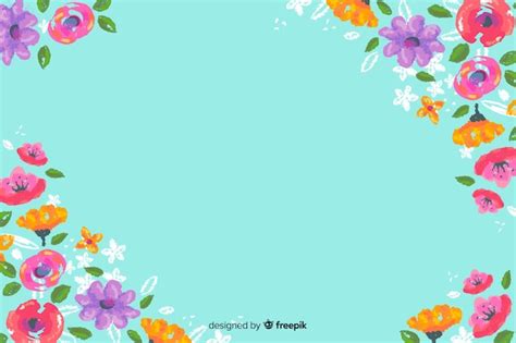 Fondo Natural Con Flores Coloridas Pintadas Vector Gratis