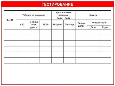 Распечатать таблицу измерения артериального давления