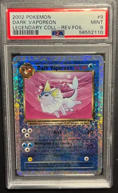 Dark Vaporeon Pok Mon Tcg Wotc Vintage Legendary Collection Reverse