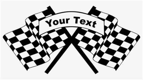 Checkered Racing Flags Sticker With Custom Wording Checkered Racing