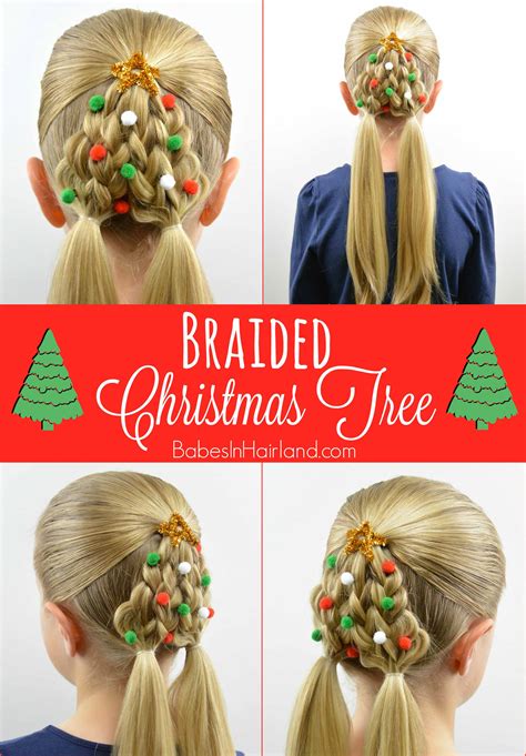 Braided Christmas Tree Hairstyle Babes In Hairland