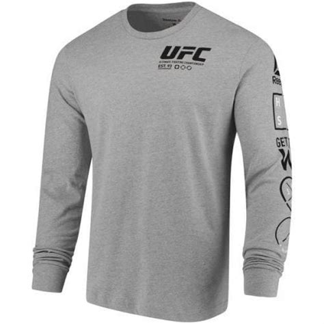 Лонгслив Reebok Grey Ufc Интернет магазин спортивной одежды Ufc Shop