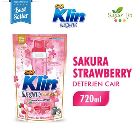 Jual So Klin Liquid Sakura Strawberry Ml Pouch Sabun Deterjen