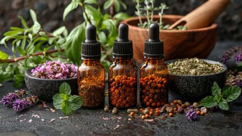 Traditional Indian Medicine Concept With Ayurvedic Medicine Bottles