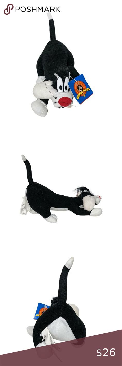 Vintage 1998 Looney Tunes Sylvester Cat Crouching Plush ACE Stuffed