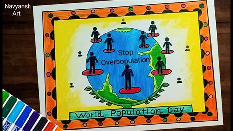 World Population Day Poster Drawing Easy And Step By Step How To Draw