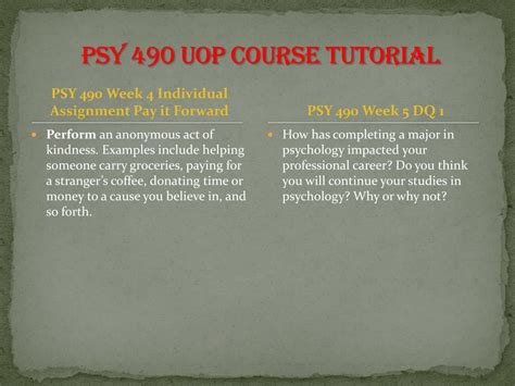 Ppt Psy 490 Uop Courses Uophelp Powerpoint Presentation Free Download Id7186998