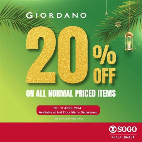 Giordano Sale Off At Sogo Kl Until Apr