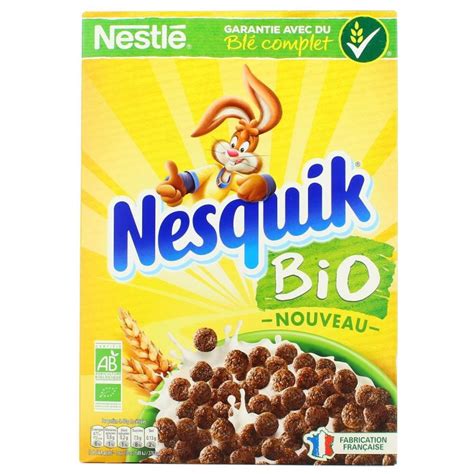 Nestlé Céréales Au Chocolat Bio Nesquik La Boîte De 375 G