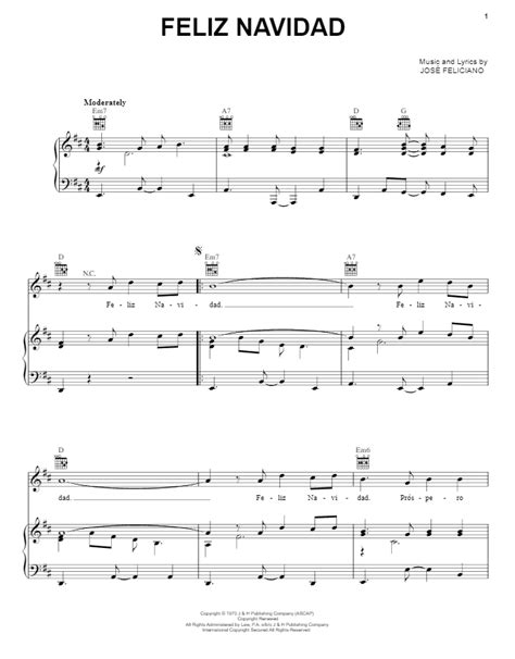 Jose Feliciano Feliz Navidad Sheet Music Pdf Sheet Music Notes