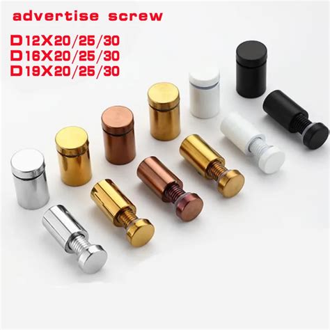 10pcs Advertising Screws Black Stainless Steel Sign Standoff Screw