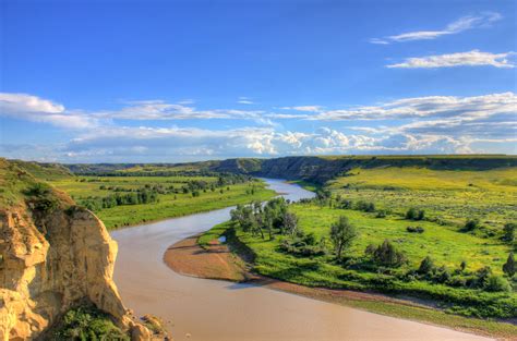 Looking At The River At Theodore Roosevelt National Park North Dakota