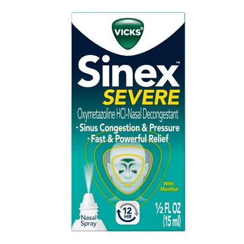 Vicks Sinex Severe Nasal Spray Sinus Congestion Fast And Powerful