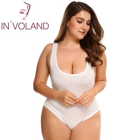 In Voland Women S Bodysuit Plus Size Overalls Large Scoop Neck Slim Fit