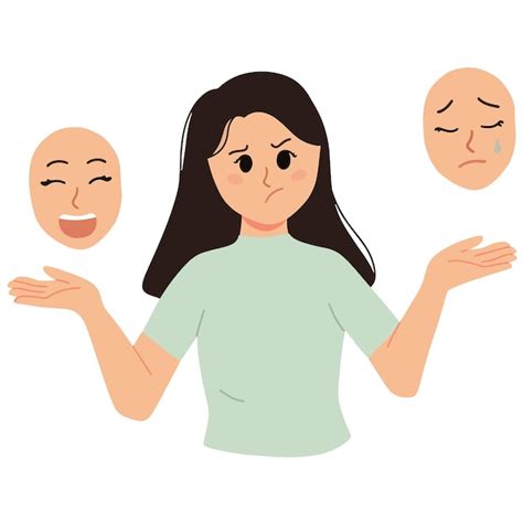 Premium Vector Confused Woman With Mental Health Personality Disorder