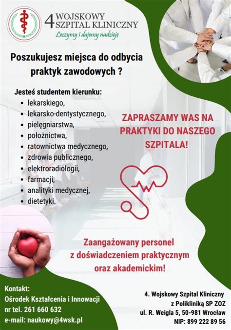 Praktyki Studenckie W Wojskowym Szpitalu Klinicznym Z Poliklinik Sp