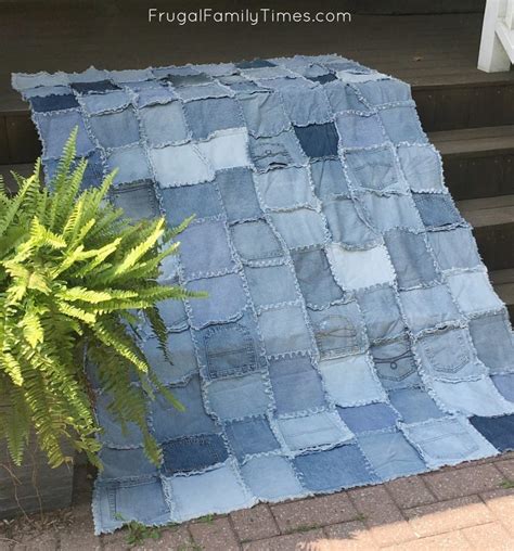 How To Make A Denim Quilt Using Old Jeans An Ultra Simple Sewing Project This Diy Life