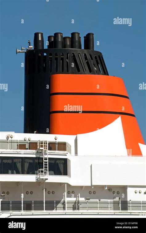 The Funnel of a luxury cruise ship Stock Photo - Alamy